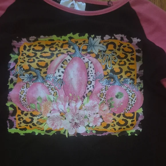 Pink and Black Long Sleeve Kids Tee - Picture 2 of 5